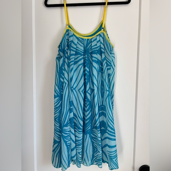 Blue and Yellow Flowy Dress - Picture 2 of 3